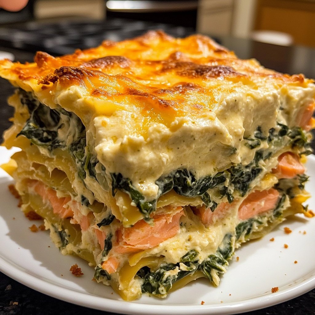 Spinach Salmon Lasagna for the Holidays
