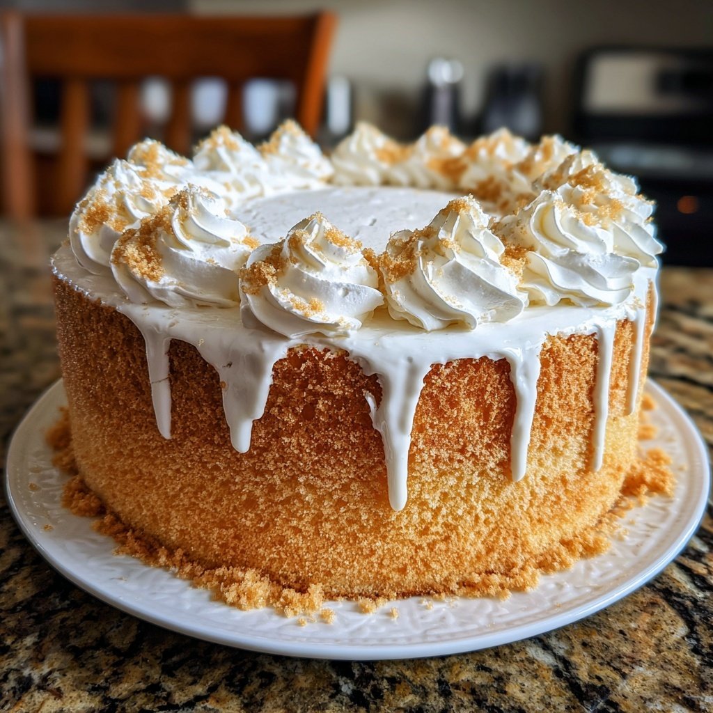 Vanilla Chiffon Cake with Whipped Cream Frosting