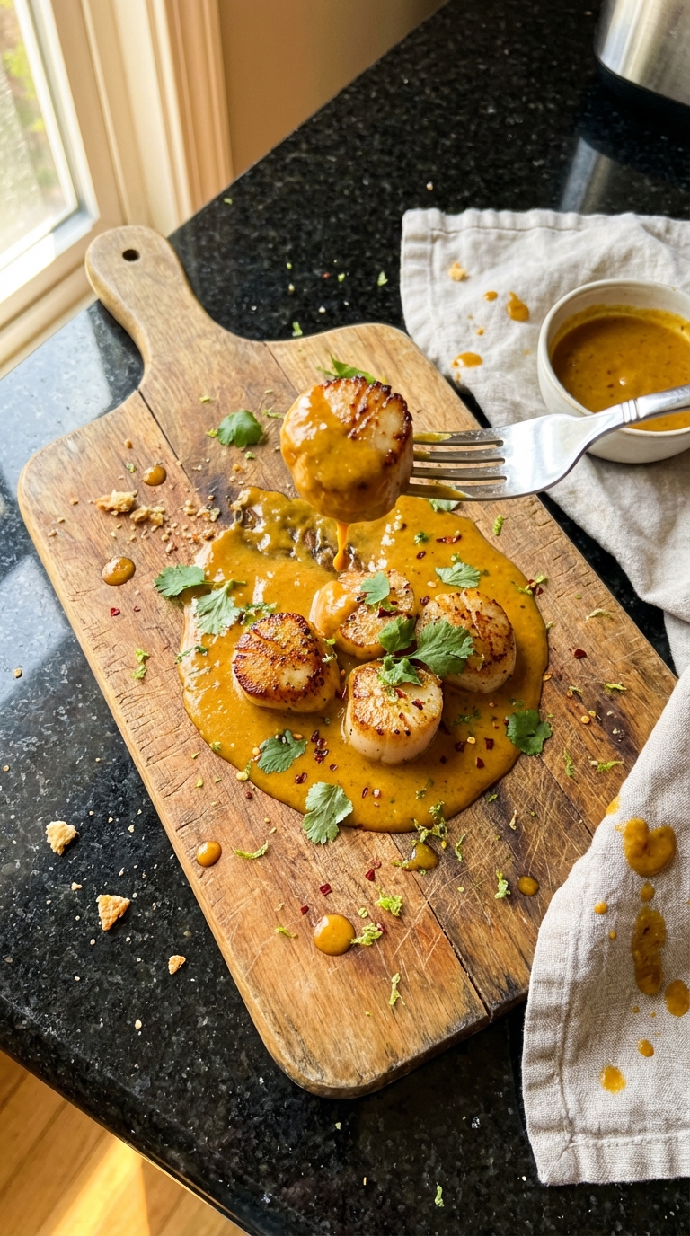 Coconut Curry Seared Scallops