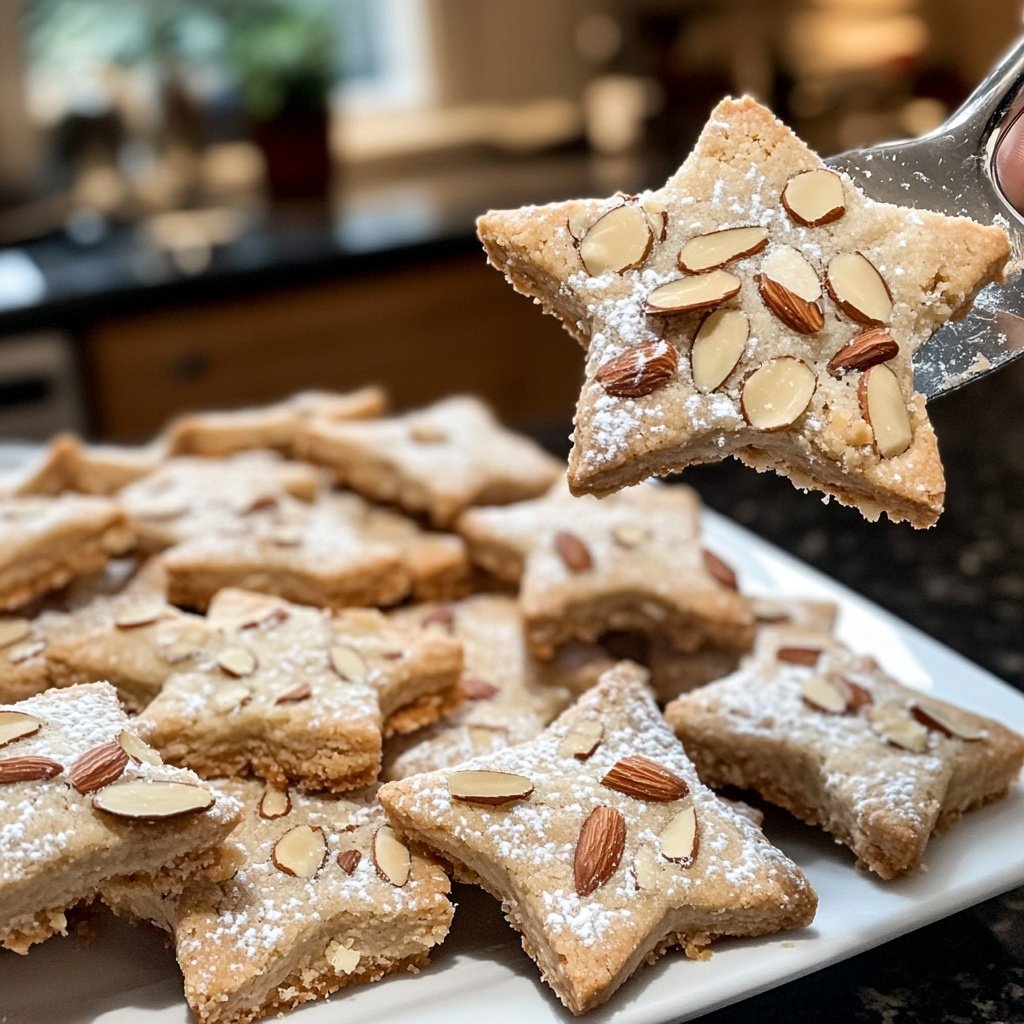 Buttery Almond Shortbread Stars