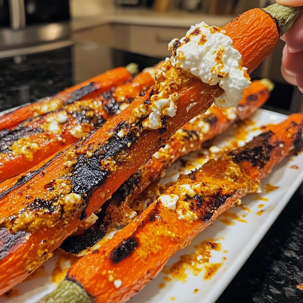 Roasted Carrots with Harissa and Whipped Feta