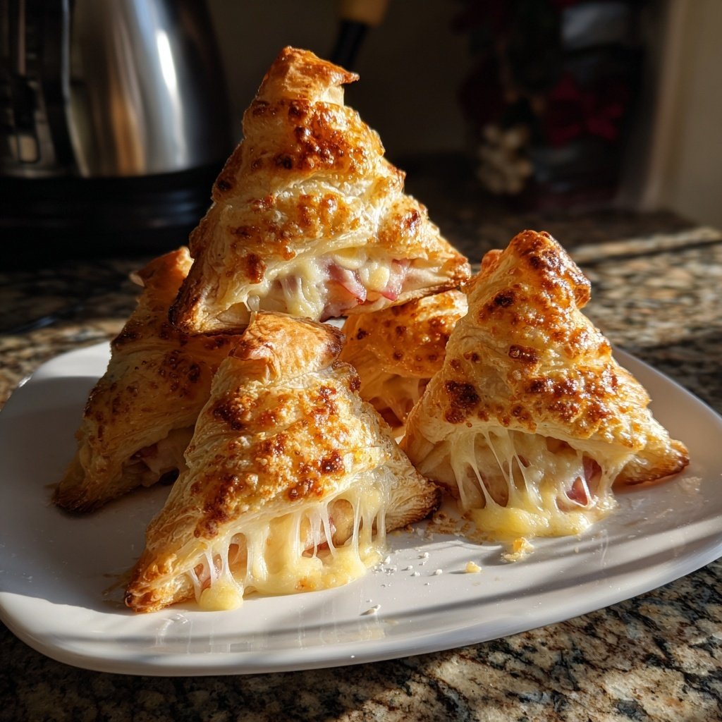 Ham & Cheese Puff Pastry Christmas Trees