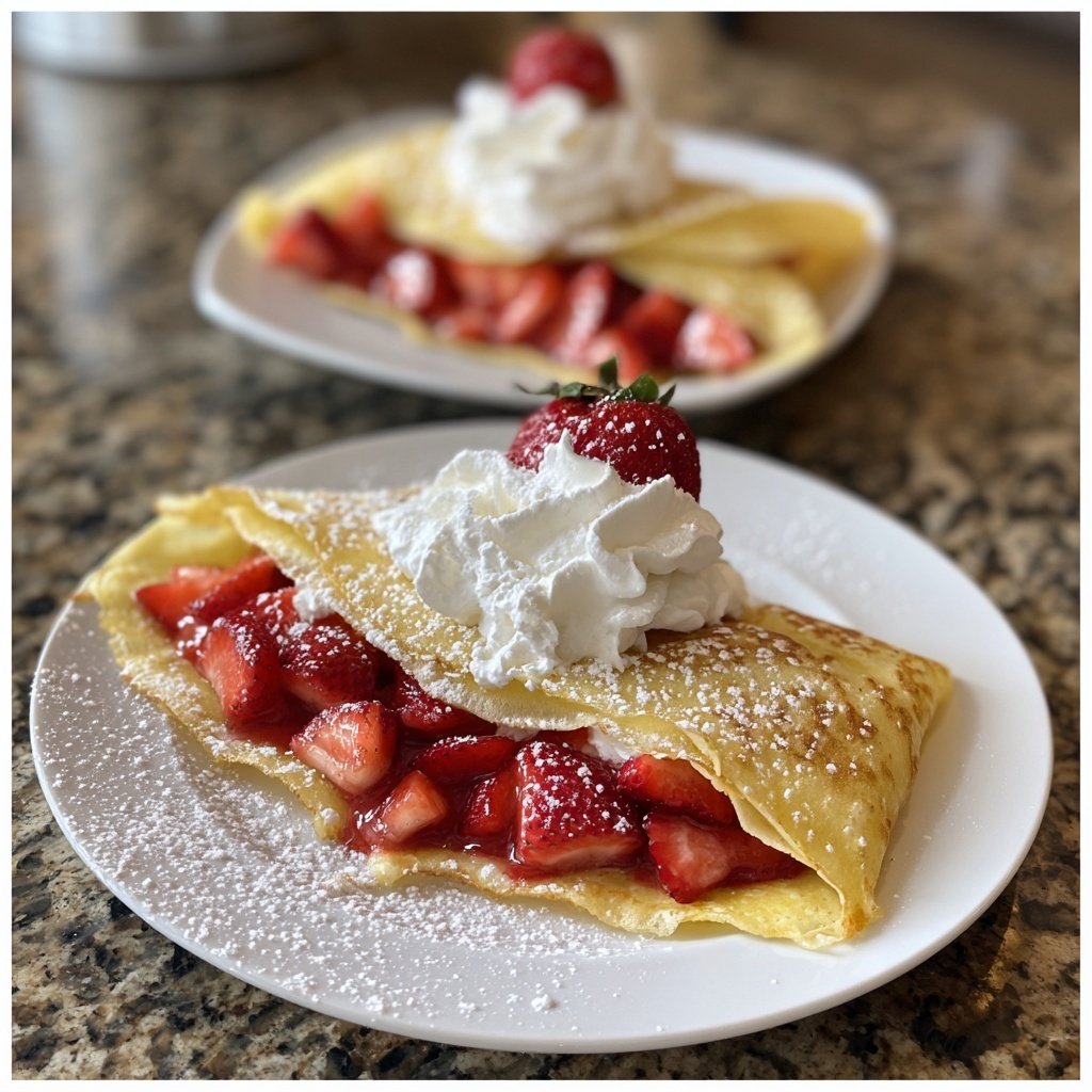 Bright Strawberry Shortcake Crepes