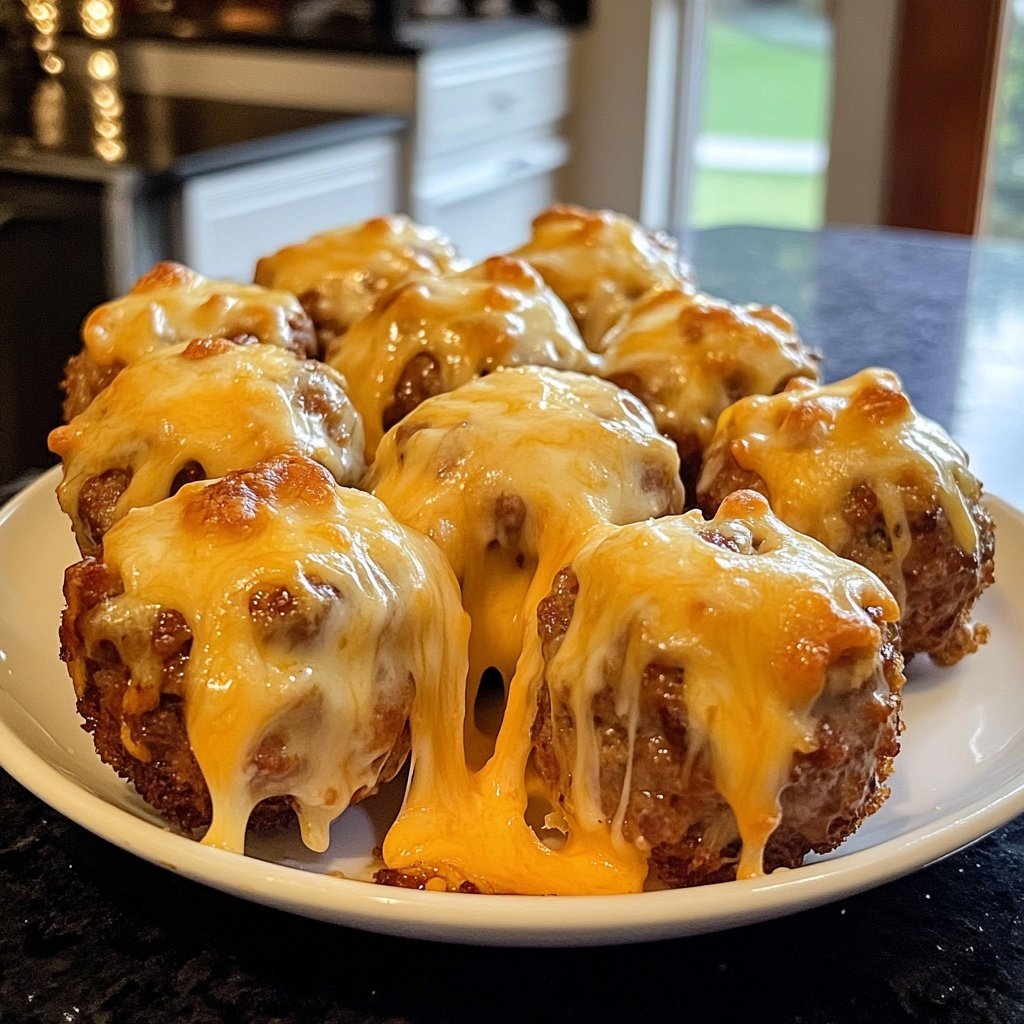 Cheesy Pull Apart Christmas Sausage Balls