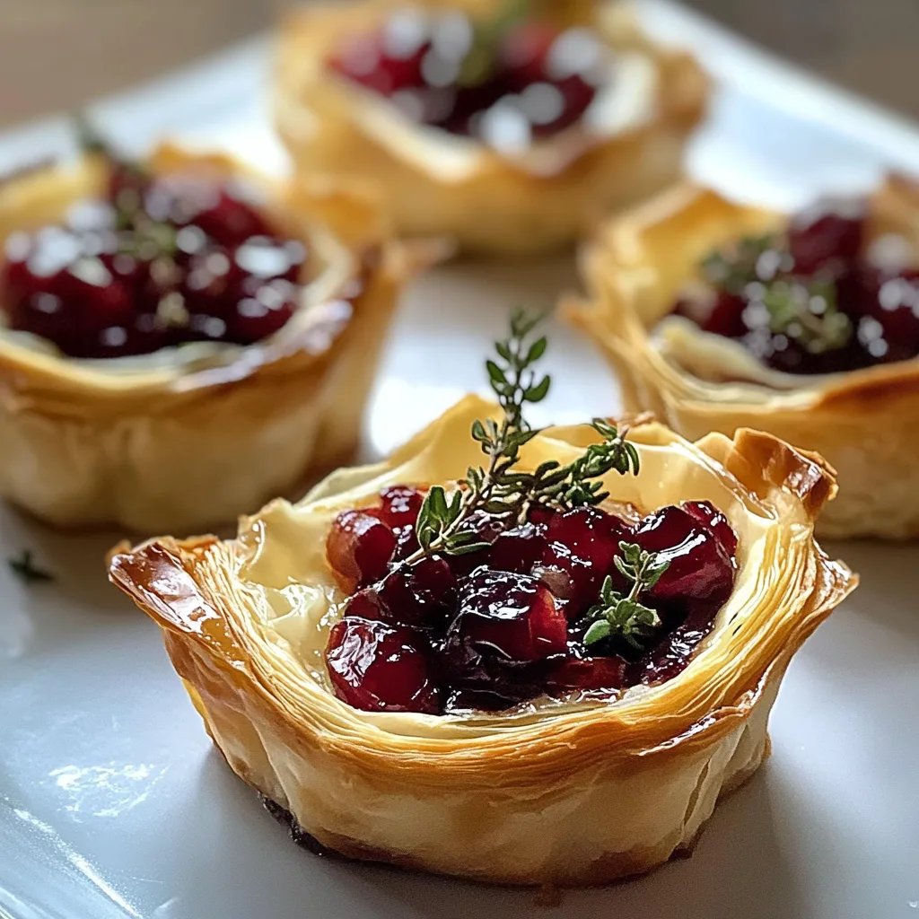 Cranberry, Brie & Thyme Phyllo Cups