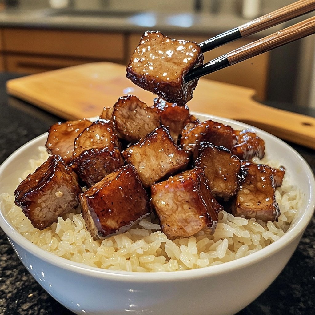 Sticky Glazed Pork Rice Bowls