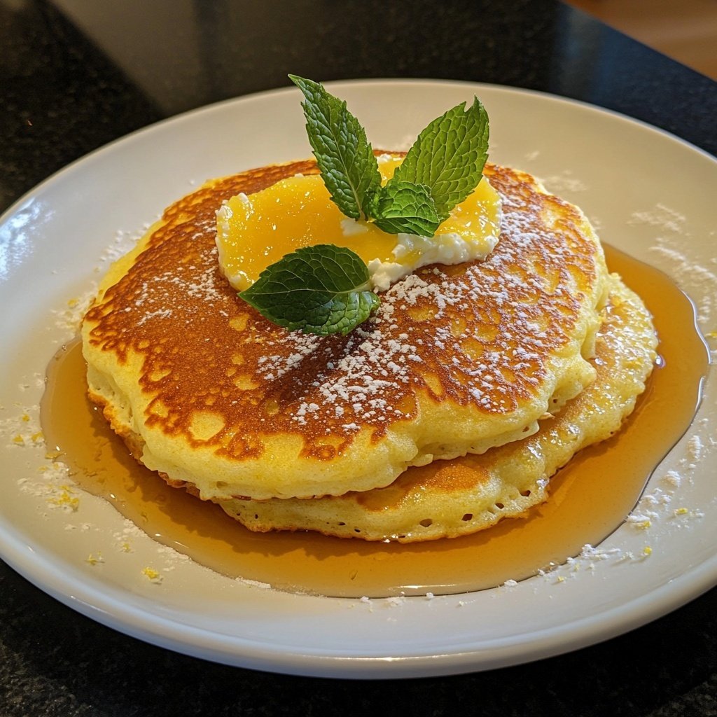 Meyer Lemon Ricotta Pancakes