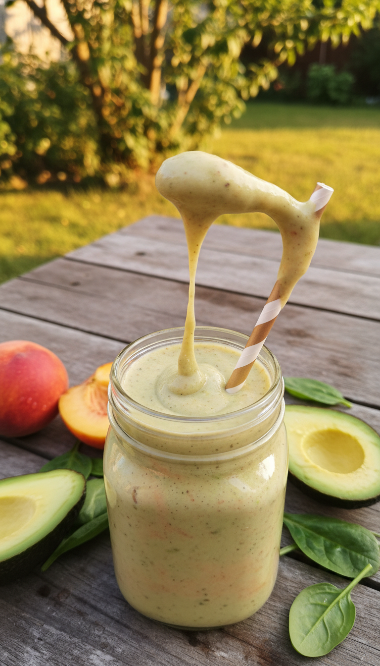 Peach Avocado Green Smoothie
