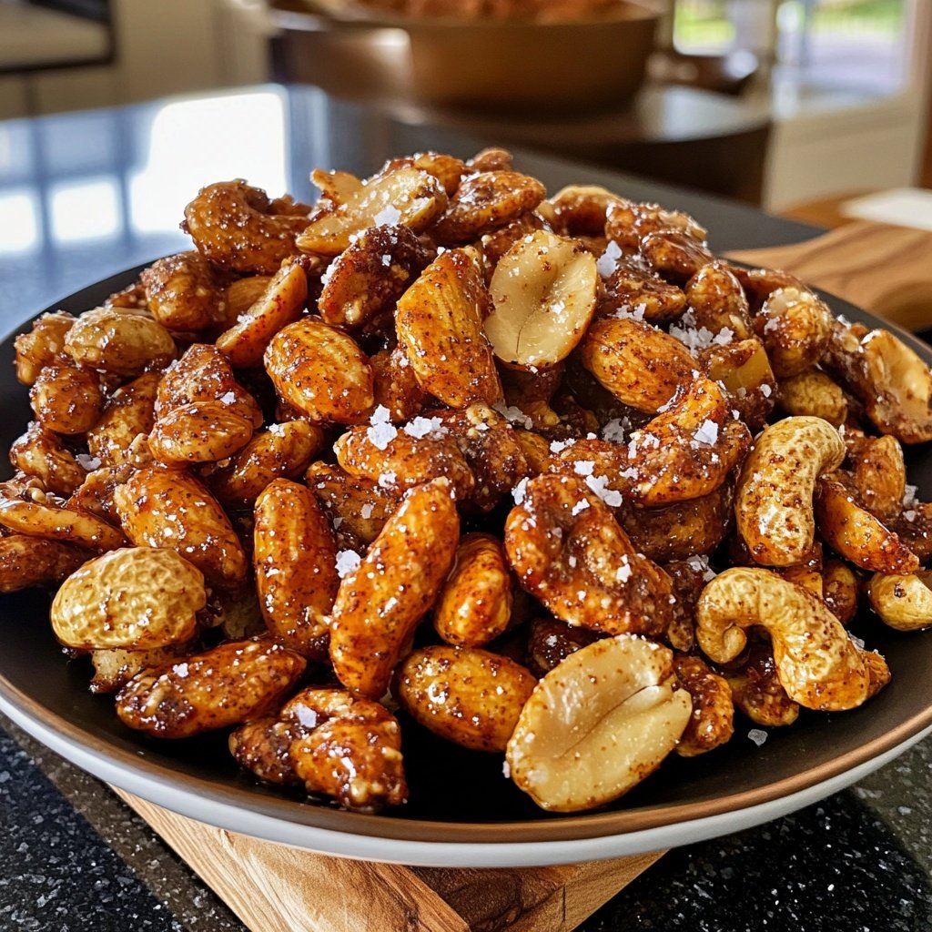 Sweet, Salty, Spicy Party Nuts