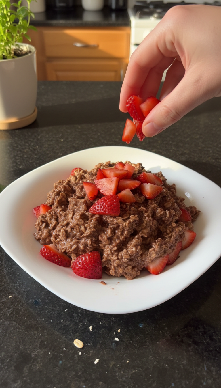 Overnight Chocolate Strawberry Oats
