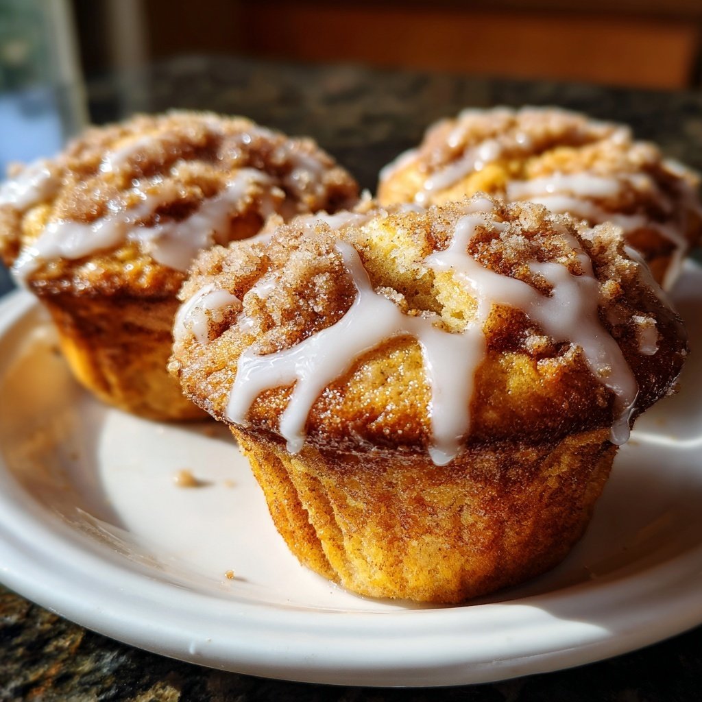 Cinnamon Swirl Breakfast Muffins with Streusel​