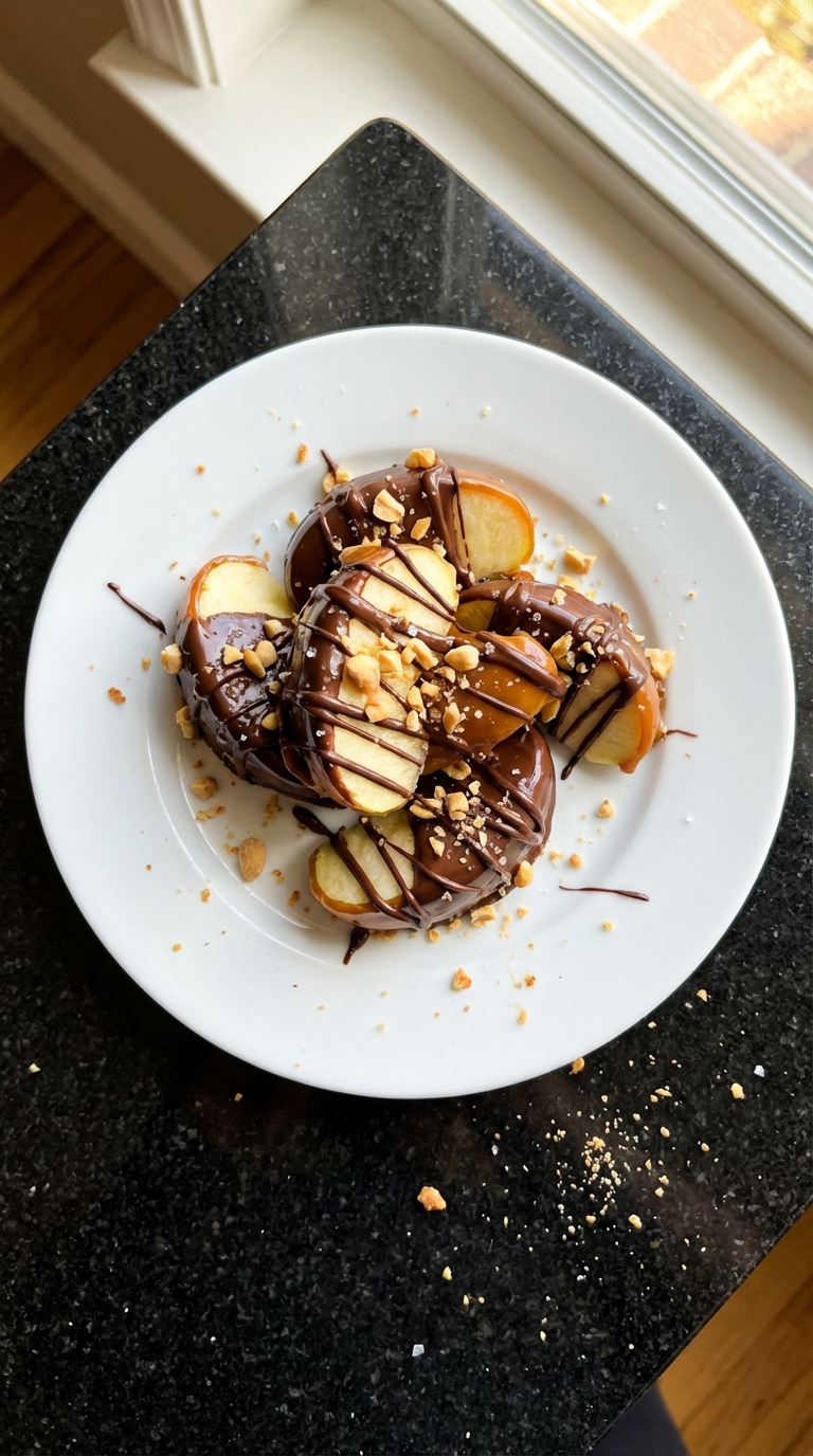 Caramel Chocolate-Dipped Apple Slices