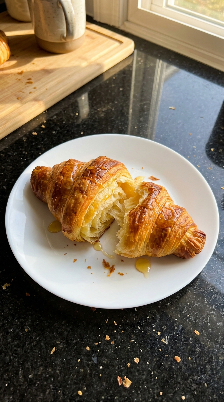 Crispy Croissant with Lemon Honey
