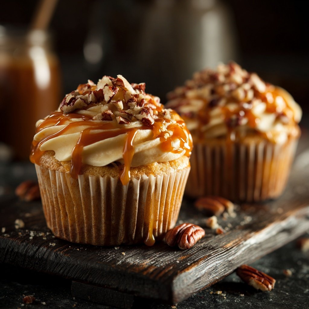 Butterscotch Cupcakes with Pecans