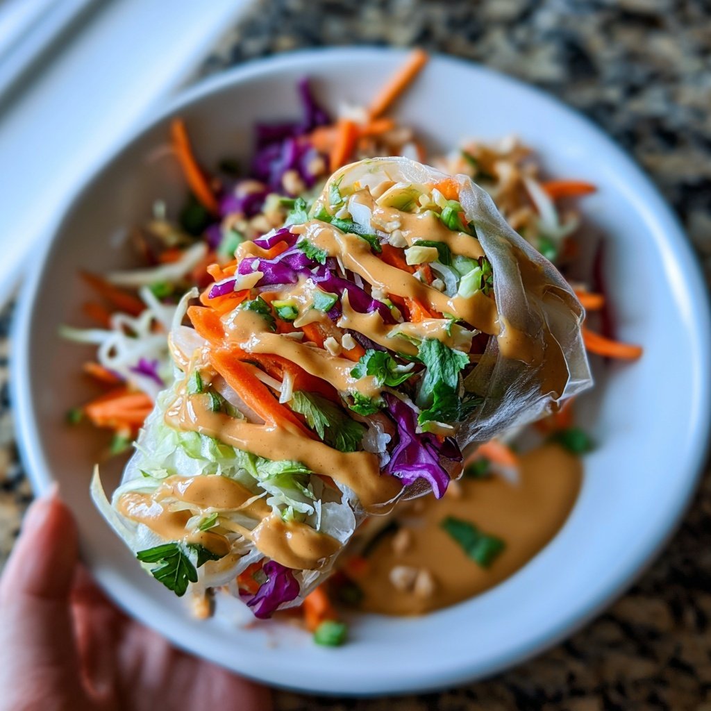 Spring Roll Bowl with Peanut Sauce