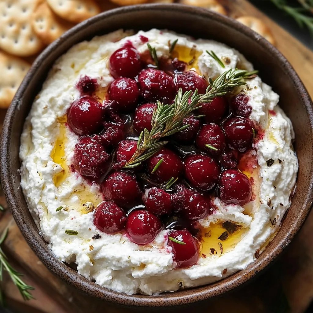 Easy Cranberry Whipped Feta Dip with Crackers