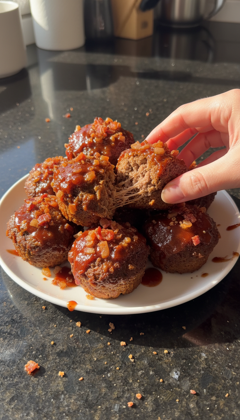 BBQ Glazed Meatloaf Muffins
