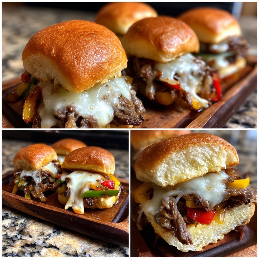 Mini Philly Cheesesteak Sliders